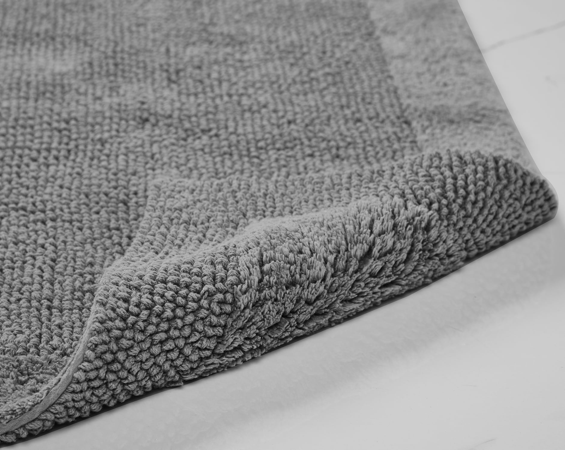 Better Trends 21" x 34" Premium Bathroom Rugs 100% Cotton Soft Reversible Tufted Bath Mat Water Absorbent Bath Rug Ideal for Bathroom Shower and Tub Use (Gray) Edge Collection