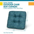 thumbnail image 4 of Duck Covers Water-Resistant Indoor Outdoor Seat Cushions, 19 x 19 x 5 inch, Blue Oasis Palm, 2 Pack, 4 of 8