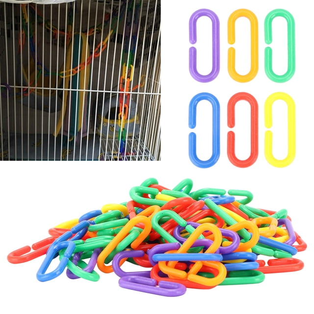 Juguete de Masticación de Pájaros, Diseño Colorido de color para Pájaros, Juguete para Pájaros, Mordedora de Juguete C-Clips Ganchos Sin Bordes Afilados para Loro Juguete Juguete
