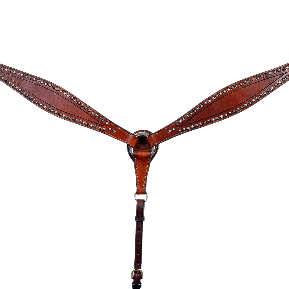 60BH Western Horse Breast Collar Tack American Leather Dark Brown