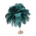 thumbnail image 3 of Lámpara de mesa de plumas de avestruz recargable, moderna y romántica, para decoración del hogar, color verde oscuro., 3 of 14
