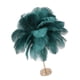 thumbnail image 3 of Lámpara de mesa de plumas de avestruz recargable, moderna y romántica, para decoración del hogar, color verde oscuro., 3 of 14