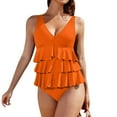 thumbnail image 1 of Maillot de Bain Sans Manches Rétro Rembourré Col en V Ajusté pour la Plage, 1 of 5