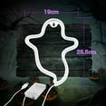 thumbnail image 4 of Halloween Ghost Neon Sign, Spooky White Ghost Table Decor, USB or Battery Powered LED Neon Night Light for Kids Bedroom,Kitchen,Halloween Party,White Ghost, 4 of 5