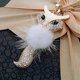 thumbnail image 5 of Renikh Women's Rhinestone Faux Fur Cute Fox Pendant Long Sweater Necklace Jewelry--Red-Model code 27921 Red, 5 of 5