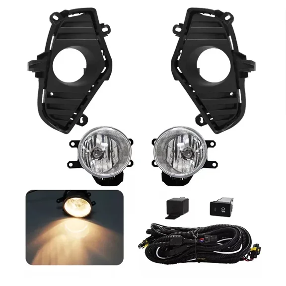 CCPAO Pair Bumper Fog Lights Driving Lamps Wiring Switch Kit Compatible with 2019-2025 Toyota RAV4
