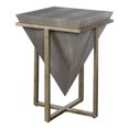 thumbnail image 1 of Uttermost Bertrand Iron MDF Wood and Faux Shagreen Accent Table in Gray, 1 of 5