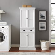 Crosley Furniture Shoreline Coastal Pantry Storage Cabinet with Shelves, Kitchen, Dining, or Laundry Room