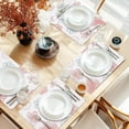 thumbnail image 4 of Cotton Linen Waterproof Placemats Set of 4, Watercolor Floral Dining Mat Table Mats Decor Fabric for Kitchen Dinner Coffee Shop Table, Indoor/Outdoor Washable Wipeable Placemat -N025, 4 of 5