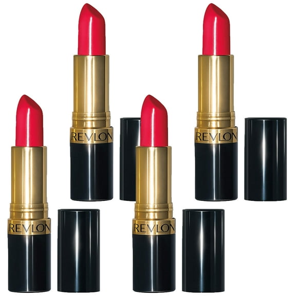 Pack of (4) Revlon Super Lustrous Lipstick, Revlon Red