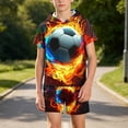 thumbnail image 4 of Amidoa Boys Summer Outfit Sets 2 Piece T-Shirt Graphic Short Sleeve and Shorts Set Kids Clothing Sets Orange Size 8, 4 of 7