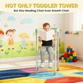 thumbnail image 3 of HBTower Kids Step Stool, 2-Step Toddler Tower with Safety Rail, Green, 3 of 9