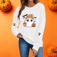 thumbnail image 3 of Chiccall Women's Halloween Pumpkin Graphic Sweatshirt Long Sleeve Crewneck Pullover Casual Fall Top, 3 of 7