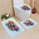 thumbnail image 1 of ABPHQTO Bodegón con flores frescas Juego de alfombras de baño de 3 piezas Alfombra de baño Alfombra de contorno y tapa de inodoro, 1 of 2