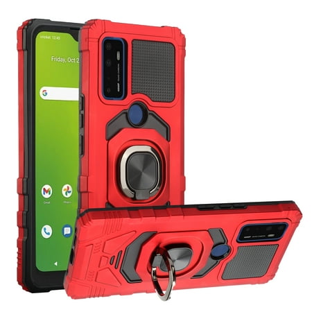 Cricket Dream 5G Phone Case/AT&T RADIANT Max 5G Phone Case, Durable Kickstand Magnet Ring Shock Resistant for Cricket Dream 5G Phone Case/AT&T RADIANT Max 5G Phone Case Red
