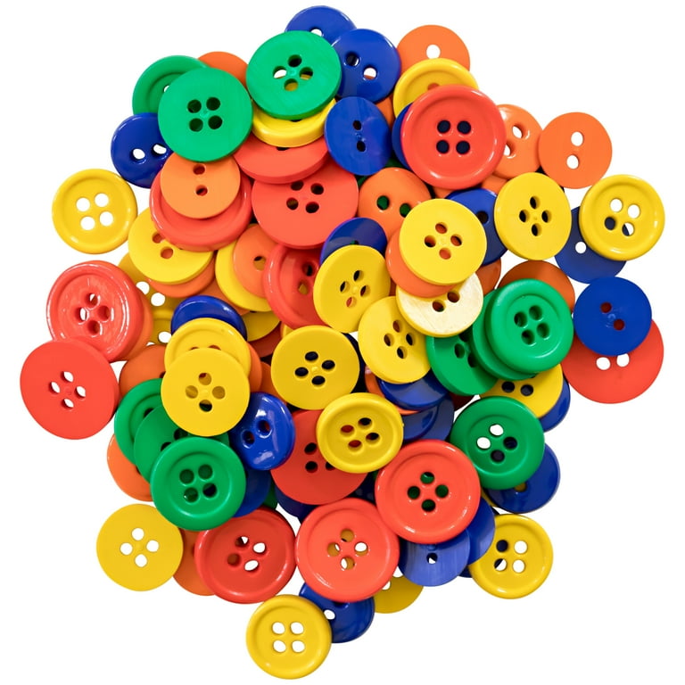 Favorite Findings Primary Assorted Sew Thru Buttons, 130 Pieces