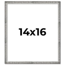 14x16 Frame Silver Grey Distressed Solid Wood Picture Frame | 0.75 Inch Moulding Width | Interior