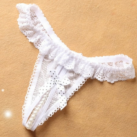 

bvgfsahne Women Sexy Panties Pearl Ball Lace Thongs