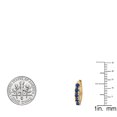 thumbnail image 2 of Dazzlingrock Collection 1.00 Carat (ctw) 14K Round Blue Sapphire Ladies Huggies Hoop Earrings 1 CT, Yellow Gold, 2 of 5