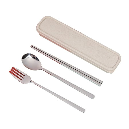 

Grandest Birch 3Pcs/Set Spoon Anti-deform Rust-proof Stainless Steel Portable Flatware Set for Home Flatware
