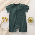 thumbnail image 2 of Baby Onesies Boy Baby Girl Clothes Summer Romper Short Sleeve Knit Button Jumpsuit Infant One Piece Outfit 3 6 9 12 18 Months, 2 of 5