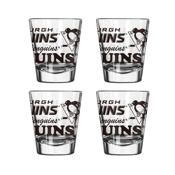 Logo Brands Pittsburgh Penguins 4-Pack 2oz. Shot Glass Set