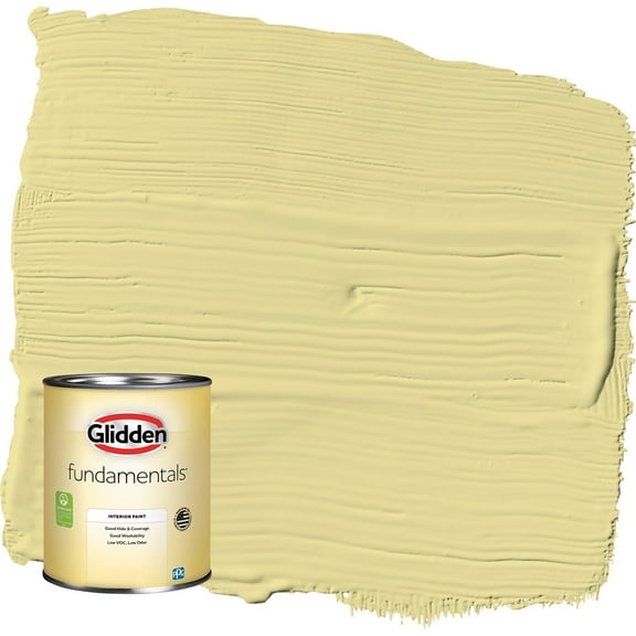 Glidden Fundamentals Subtle Sunshine / Green Semi-Gloss Interior Paint, 1 Quart