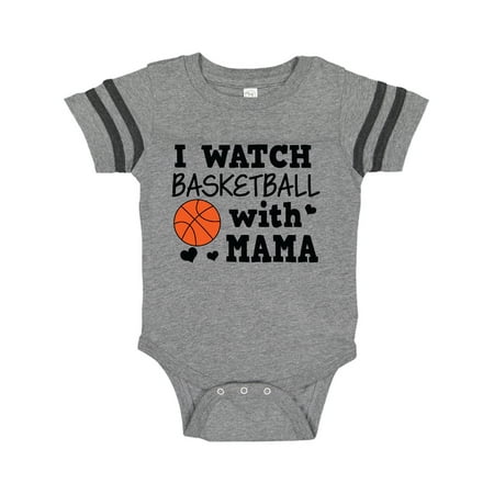 

Inktastic I Watch Basketball with Mama Gift Baby Boy Bodysuit