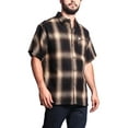 thumbnail image 2 of G-Style USA Men's Western Casual Plaid Short Sleeve Button Down Shirt Y2000S - Brown - 3X-Large, 2 of 5