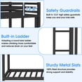 thumbnail image 4 of Kumix Bunk Bed Twin over Twin, Low Bunk Bed with Guardrails and Built-in Ladder, Metal Bunk Bed for Teens Adults, Twin Bunk Beds Frame for Bedroom, Noise Free, Easy Assembly, Black, 4 of 9