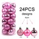thumbnail image 2 of Bolas de Navidad colgantes de Dinheiro, paquete de 24 adornos decorativos irrompibles para árbol de Navidad de 3 cm, 4 cm, 6 cm y 8 cm, color rosa, 2 of 5