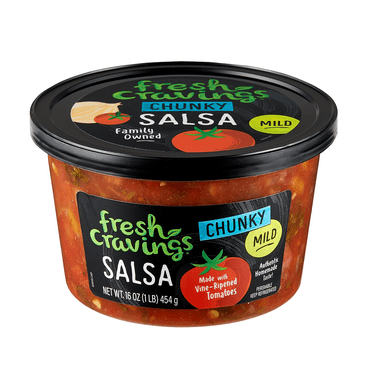Fresh Cravings Homestyle Chunky Mild Salsa, 16 oz. Ready to Eat, Gluten Free, Recyclable Packaging, Keep Refrigerated.