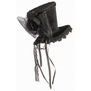 Mini Victorian Steampunk Hat Black Fancy Dress Halloween Adult Costume Accessory 