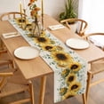 thumbnail image 3 of Sunflower Table Runner - 70 Inch Long, Kitchen Dining Table Runner Dresser Scarves, Yellow Floral Pastoral Botanical Leaves Rustic Farmhouse Decor for Coffee Tables Wedding Party Banquet, 3 of 8