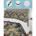 thumbnail image 4 of Pastoral Flowers Twin XL Size Down Alternative Comforter,Lightweight Comforter Quilt Bedding Set with Pillow Shams Spring Floral Watercolor Summer Botanical Bed Comforter Duvet Insert 68"x98", 4 of 7