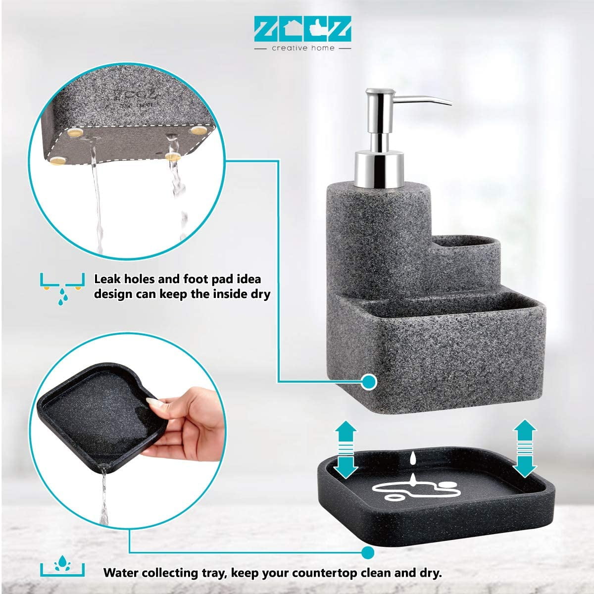 Granite Dishwand and Sponge Holder