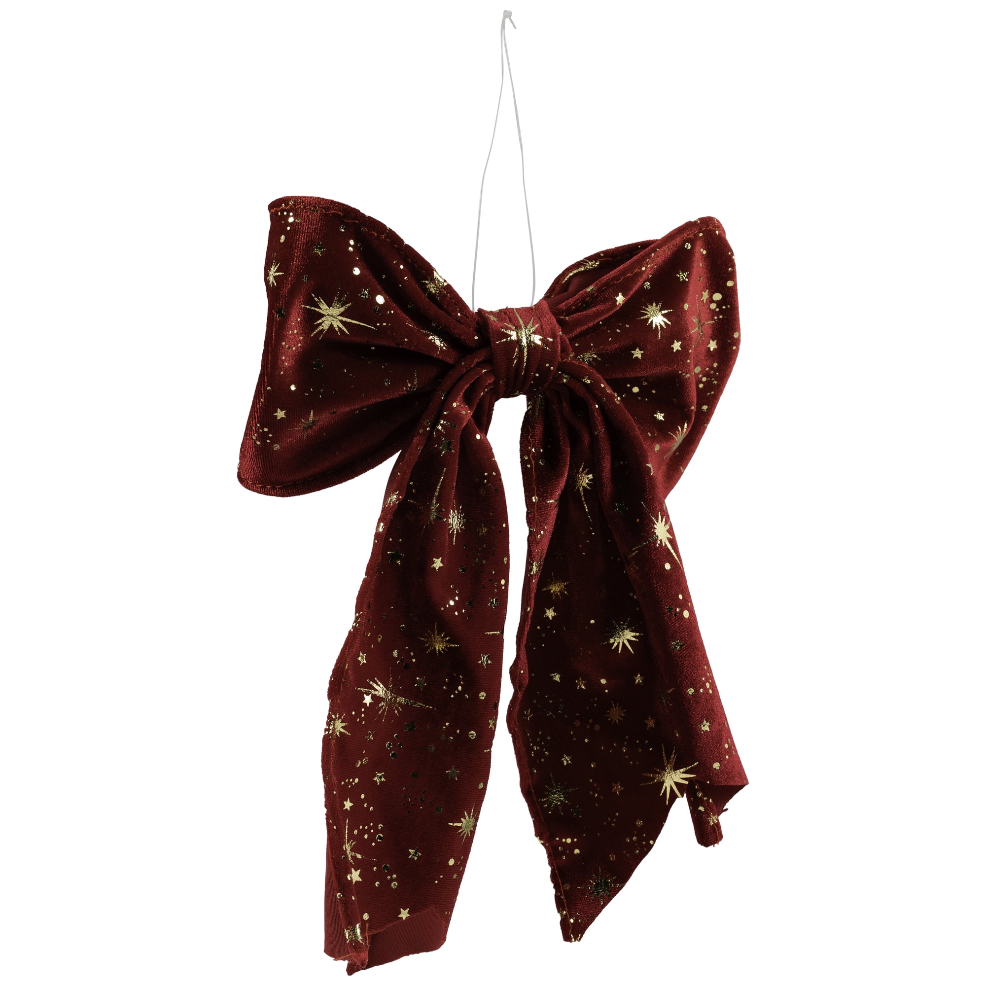 Northlight Glittered Starburst Velveteen Bow Christmas Decoration - 9"