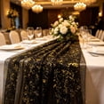 thumbnail image 4 of 70x200cm Sheer Mesh Table Runner with Gold Foil - European-Style Dining Table Decor for Weddings, Birthday Parties, Gatherings, Events - Polyester Decorative Tablecloth, 4 of 6