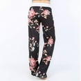 thumbnail image 3 of Uhndy Womens Comfy Stretch Floral Print Drawstring Wide Leg Lounge Pants, 3 of 6