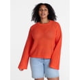 thumbnail image 2 of Time and Tru Women’s Textured Cotton Sweater with Long Sleeves, Lightweight, Sizes XS-XXXL, 2 of 6