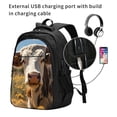 thumbnail image 2 of Balery Countryside Flower Cow Mochila con carga USB para hombre y mujer - Mochila impermeable y antirrobo para portátil con puerto USB para viajes, trabajo, estudios y universidad, 2 of 7
