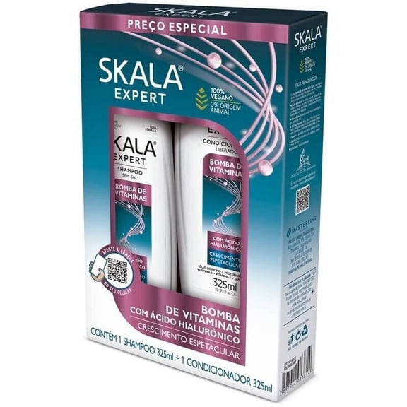 Skala Expert Vitamins Bomb with Hyaluronic Acid - Hair Growth Kit Shampoo 325ml (10.98 oz) Conditioner 325ml (10.98 oz)
