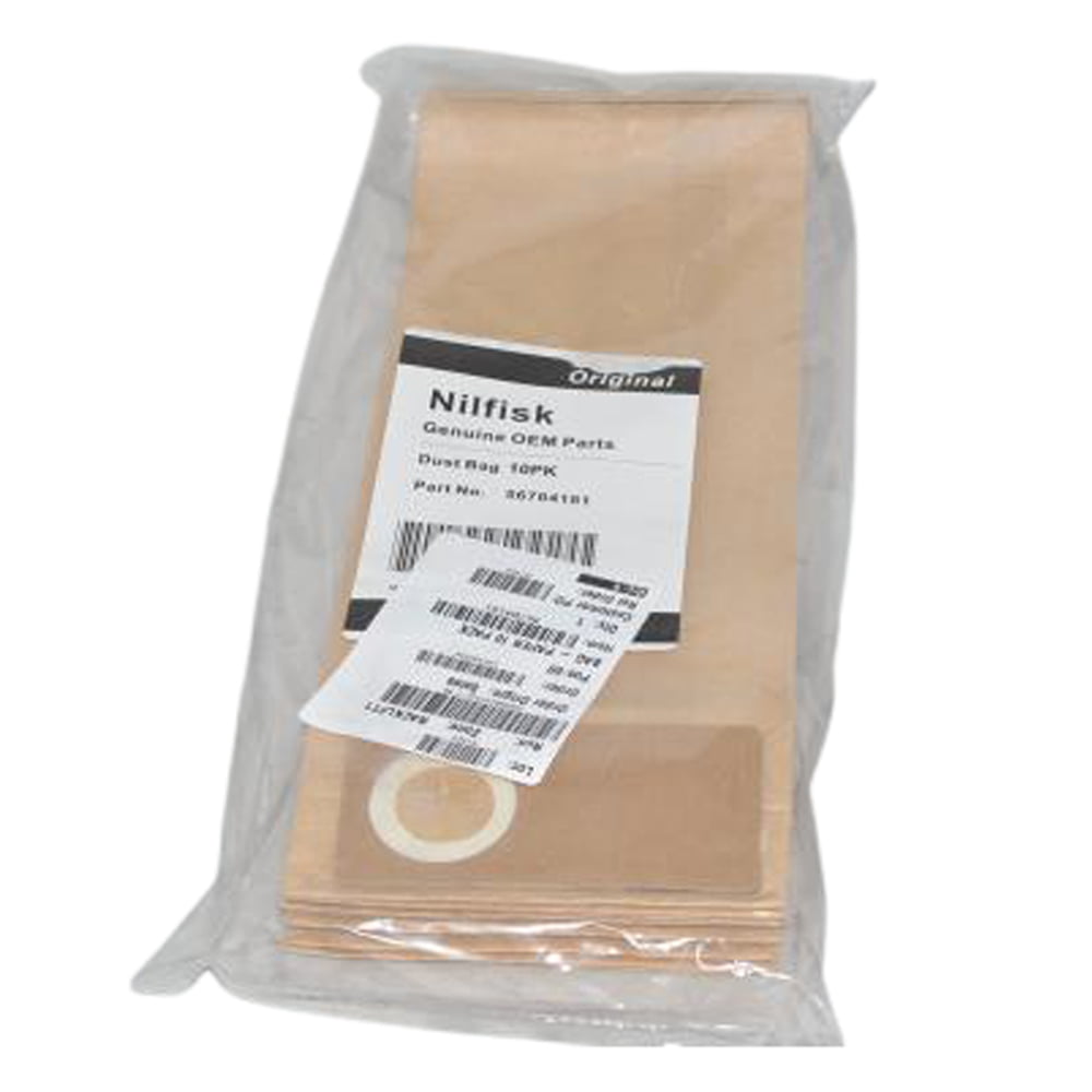 10 Pack Nilfisk/Advance Vacuum Dust Bags With View Window 56704181 