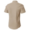 thumbnail image 3 of Ma Croix Mens Short Sleeve Slim Fit Button Down Solid Color Stretch Premium Dress Shirts, 3 of 4