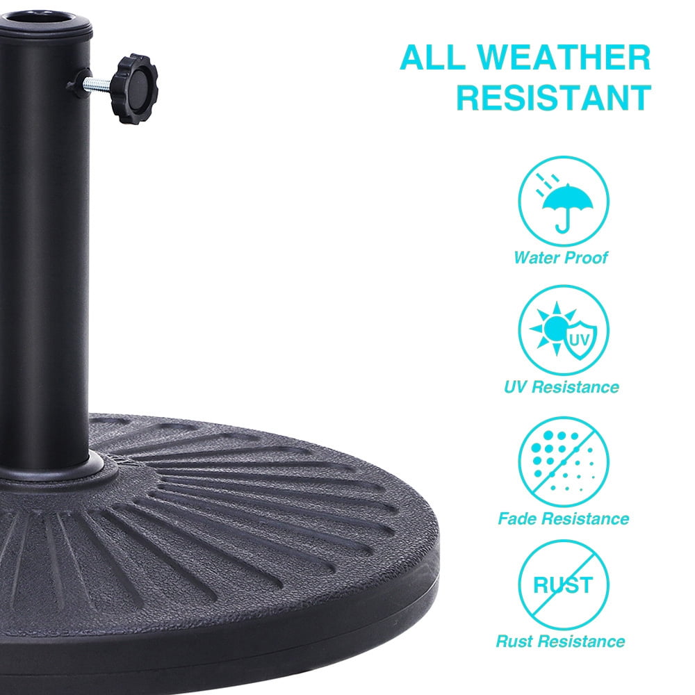 Abble 26.5 lbs Outdoor Patio Market Umbrella Base, Patio Umbrella Stand for Yard Garden Poolside in Black