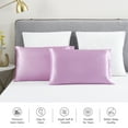 thumbnail image 2 of JML Silky Soft Satin Pillowcases King Set of 2,Wrinkle, Fade, Stain Resistant,20"x 40",Pink, 2 of 5