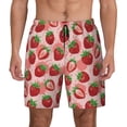 thumbnail image 2 of Picia Cute Strawberry pattern Mens Swim Trunks with Compression Liner Stretch Beach Shorts Quick Dry with Zipper Pockets No-Chafing Board Shorts-3X-Large, 2 of 9