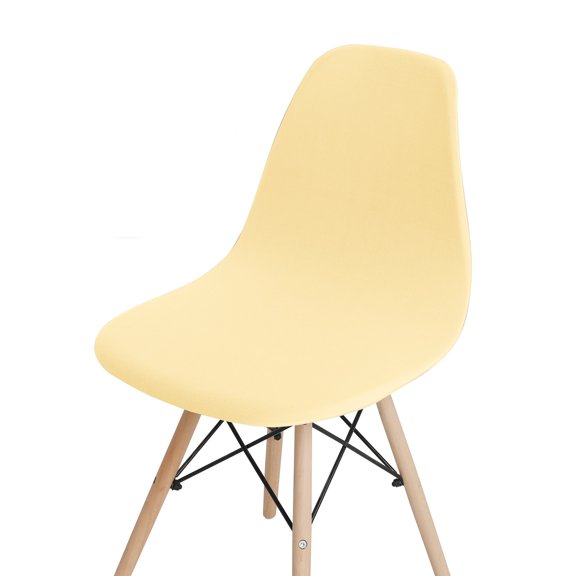 Waterproof Shell Chair Cover Elastic Short Back Chair Cover Stretch Solid Color Chair Seat Cover For Hotel Home-beige