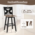 thumbnail image 3 of Gymax 29'' Swivel Barstools Set of 4 w/Backrest Large Seat Footrest for Kitchen Island Black & Walnut, 3 of 10