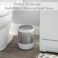 thumbnail image 2 of Bath Bliss Smooth Matte Stainless Steel Rotating Lid Waste Bin in White, 2 of 6